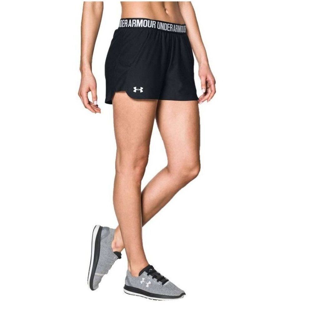 Under Armour Women's Shorts S Black 3.0 Logo Elastic Waistband Pockets